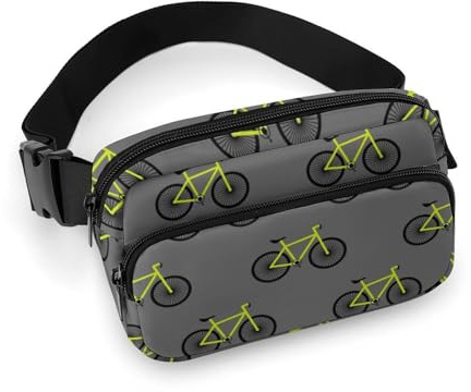 Bauchtaschen für Damen – gelbe Gürteltasche mit Fahrrad-Muster, Crossbody-Taschen für Damen, modische Hüfttaschen
