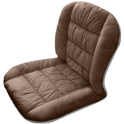 Stuhlkissen mit Rückenteil Sitz, Ergonomisches Bürokissen, Rückenkissen mit Bänder, Winter Dicker Warme Auflage Polsterauflage Gartenstuhl für Stühle Bänke in Haus und Garten, Braun