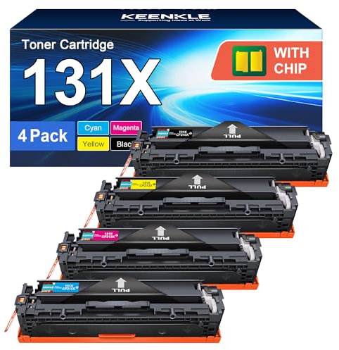 KEENKLE 131X Toner Kompatible für HP 131A 131X CF210X CF210A für HP Laserjet 200 Color MFP M276nw Toner M276n M251n M251nw M276 M251 (Schwarz Cyan Gelb Magenta, 4-Pack)