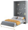 Friderik Concept PRO 1 CP-02 Wandklappbett Vertikal Schrankbett mit LED und Presto-Matratze, 120x200 cm (Grau)