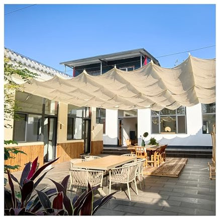 Voile d'ombrage d'extérieur,voile d'ombrage vagues coulissantes for pergola,Toile Ombrage HDPE Respirant,Résistant Aux UV Auvent De Pergola,pour Patio Jardin Terrasse(W2*L12m/W6.56*L39.37ft)