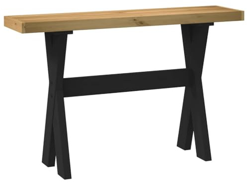 Gecheer NOAIN Table console avec pieds en X en bois massif pin 120 x 30 x 75 cm, meuble d'entrée, console d'appoint, table étroite et haute pour entrée salon, chambre ou cuisine
