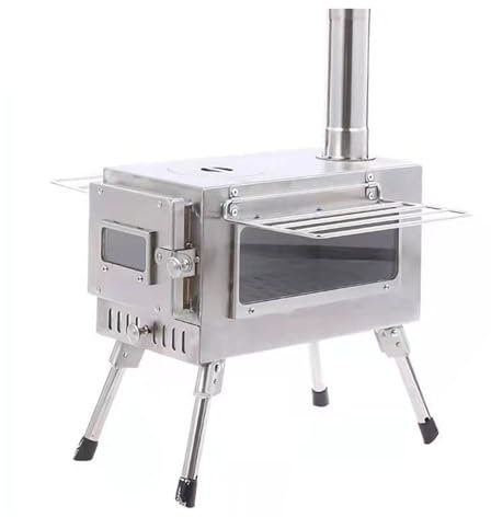 WDSBZNB Saunaofen Picknick Cubic Folding Kochen Zelt Sauna Camp Solo Kamin Tragbare Holz Herd Kassette Ofen(White)