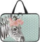 Treer 10-17 Pollici Borsa Porta PC, Stampa Zebra Custodia Laptop con Manico, Borsa PC Impermeabile Unisex, Laptop Bag con Cerniera, Custodia Notebook (Verde,10 pollici)