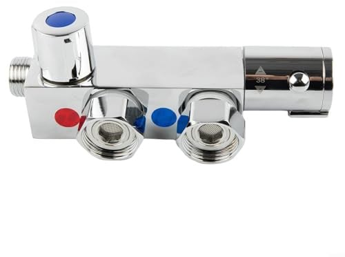 Thermostat-Duscharmatur, Messingkonstruktion, Hoch-Niederdruck, geeignet für statische Wohnwagen, Warm- und Kaltwassertemperaturregelung Moderne Vertikale Thermostat Duscharmatur