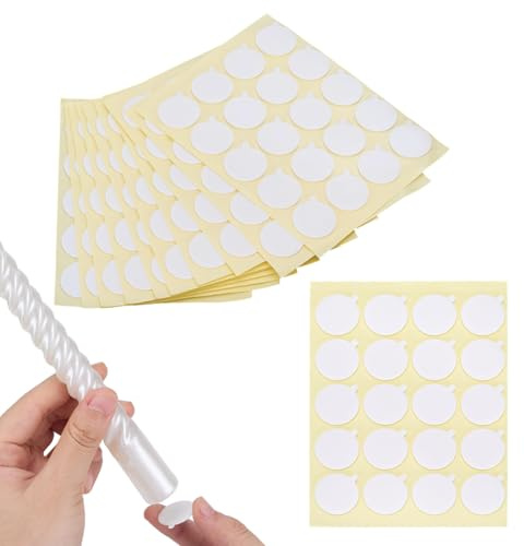 FINGERINSPIRE 240PCS Candle Adhesive Pads 22.5x20mmMM Taper Candle Grippers Round White Advent Candle Inserts for Special Occasions Celebrations Home Dining Office Craft DIY Projects