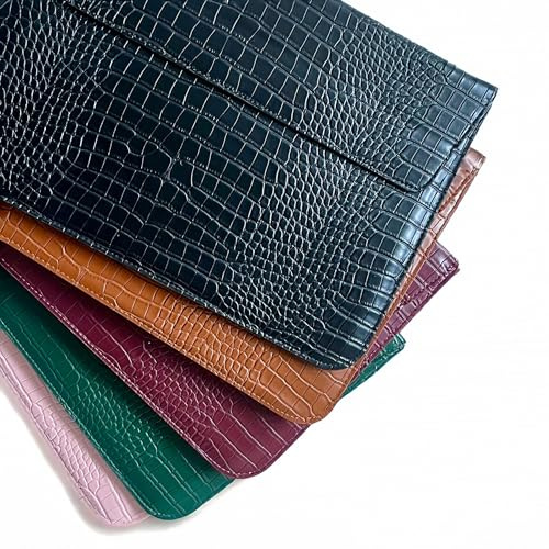 Crocodile Pattern Leather Laptop Sleeve, 13.8 or 15.4-inch, Available in 5 Colours (Brown Croc, 13.8)