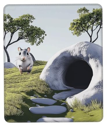 Tapis de souris personnalisé Hamster Home – Design unique pour les jeux et le bureau, impression couleur, base en caoutchouc antidérapant, parfait pour les ordinateurs portables et les bureaux