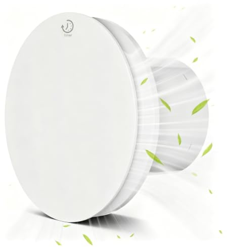 4 Inch 100mm Silent Bathroom Extractor Fan with Timer, 95m³/h High Airflow, <34dB Low Noise, Backflow Flap, IPX4 Waterproof & Easy Install for Bathroom, Kitchen, Toilet