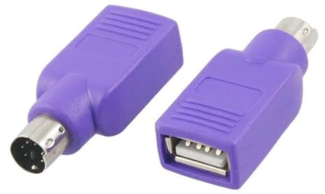 CABLEPELADO Adaptador USB a PS2 - Convertidor de Teclado USB a PS2, Morado. 1 Unidad