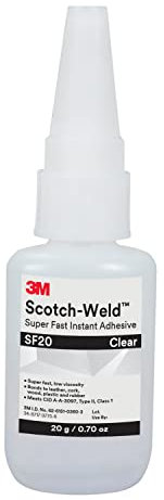 3M Scotch-Weld Super Fast Instant Adhesive SF20, Clear, 20 Gram Bottle