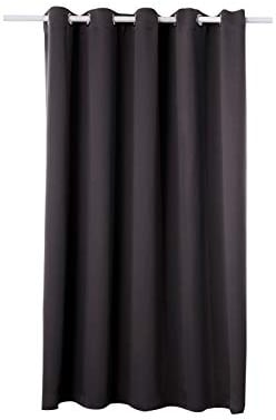 WOLTU Gardinen mit Ösen, Verdunklungsvorhang für Wohnzimmer Schlafzimmer, Blickdicht, gegen Kälte und Hitze, 250g/m² Dicke, 135 x 175 cm, Anthrazit