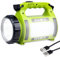 EULOCA LED Handscheinwerfer, Wiederaufladbare CREE Akku Handlampe mit 2600mAh Powerbank Camping Laterne, Dimmbare Taschenlampe inkl 5Lichtmodi, USB-Kabel für Notfall Camping usw