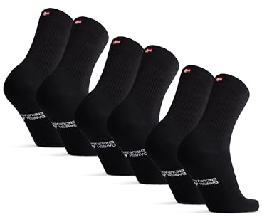 DANISH ENDURANCE Performance Crew Socken, Schwarz - 3 Paare, Gr.- EU 39-42