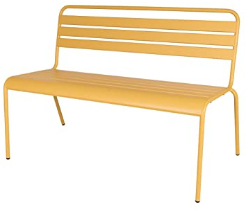 MaximaVida Gartenbank Max aus Metall 120 cm gelb