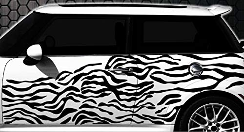 HR-WERBEDESIGN Zebra Pixel Cyber Camouflage XXL Set Auto Aufkleber Sticker Tuning Wandtattoo