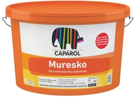 Caparol MURESKO Acryl-Siloxan-Fasenmalfarbe mit hoher Wasserdampfstreuung und Wasserdampfdurchlässigkeit, 12.5 Liter, Weiß