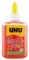 UHU Glitter Glue - Idéale loisir créatif, formule adaptée pour les enfants, lavable, rouge, bouteille de 88,5ml