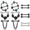 LAURITAMI 14G Brustwarzenpiercing Barbell Shield Piercing Brustwarze Nipplerings Chirurgenstahl Silver Damen 14G