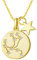 FANCIME Schütze Sternzeichen Kette aus Solide 925 Sterling Silber mit Gold Vergoldet Anhänger Halskette Einfach Minimalistisch Geschenk Schmuck für Damen Mädchen - Verstellbar Kettenlänge: 40 + 5 cm