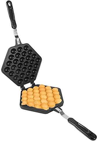 Aluminium Dual Head Bubble Waffle Maker Pan, Non Stick Waffle Iron Griddle, 7×8 inch