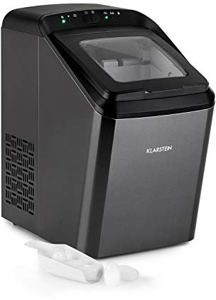 Klarstein Eiswürfelmaschine Klein, 2,9 L Eiswürfelbereiter, Eiswürfelmaschine für 15 kg Große und Kleine Eiswürfel, Schnelle Mini-Eiswürfelmaschine, Eiswürfelbereiter Selbstreinigend
