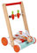 Janod - Holzwagen Hase - Holz Lauflernwagen - Wackelnder Hasenkopf auf Feder, Karotten Abakus - Mit 19 Holzbausteinen - Kinderspielzeug - Ab 1 Jahr, J08251