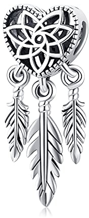 Pandora Charm Traumfänger 925 Sterling Silber Charms Spiritueller Passions Feder Bead für Armband Anhänger Geschenk für Frauen Mädchen