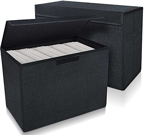 Leffis 2 Pack Collapsible Comic Book Storage Box 15.5 X 7.5 X 11.3, Short Comic Book Box with Handles, Holds 150 Comics Heavy Duty Comic Book Bin