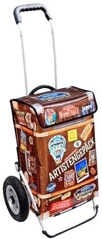 James® Einkaufstrolley modern Design Roncalli-Artist, bunter Einkaufswagen, Hackenporsche, Shopping-Lifestyle, LKW-Plane, 50kg Tragkraft, Grosse Räder, Made in Österreich!