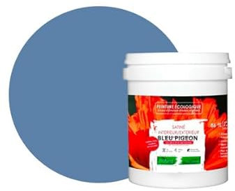 BOX DECO COULEURS Pittura naturale ecologica interna esterna effetto raso Natura - 1L, blu piccione