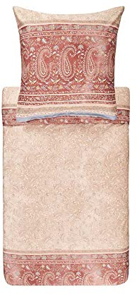 Bassetti Bettwäsche Garnitur Como 41 Beige 2 TLG. Mako-Satin mit Reißverschluss, Maße: 135cm x 200cm, 80cm x 80cm, 9320470