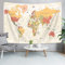 VeiVian Weltkarten-Wandteppich - Vintage-Topographie, Pädagogische Karte der Welt, Poster für College, Kinder, Studentenwohnheim, Wandkunst, Geografische Reisekarte