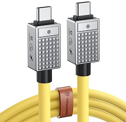 Yottamaster USB C auf USB C Kabel 240W, USB 4 Kabel für Thunderbolt 3/4 Unterstützt 40Gbps Datenübertragung, einzelne 8K/Dual 4K Displays, Kompatibel mit iPhone 15 Pro Max MacBook Pro (5ft/1.5m)-Gelb