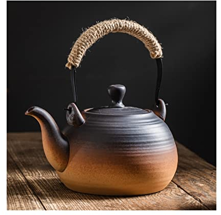 BEGISA Coffee Tea Pot,Coffee Carafe Jugs,Vacuum Jug,Tea Pot Infuser，1000ml Large Capacity Ceramic Kettle Tea Maker with Handle Outdoor Charcoal Open Fire Electric Heating Teapot with Filter