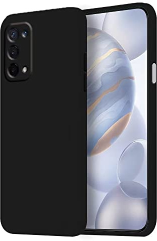 HONLEN Hülle für Oppo A54 5G / Oppo A74 5G Schutzhülle Case, (6.5 Inches) Liquid TPU Silicone Handyhülle mit Fallschutz Silikon Cover Schwarz