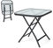 GOPLUS Beistelltisch Garten, 46,5 x 46,5 cm Gartentisch klappbar aus Metall und gehärtetem Glas, Balkontisch klein wetterfest, Bistrotisch Kaffeetisch, Esstisch Outdoor für Balkon Garten Terrasse