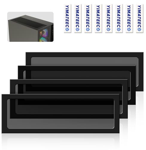YIMATEECO PC Filtre Poussière 360mm Magnétique Filtre Ventilateur en Maille Grille de Protection pour Boîtier d'Ordinateur Dissipateur Refroidisseur (NYLON, 120 * 360mm, 4 Pièces, Noir)