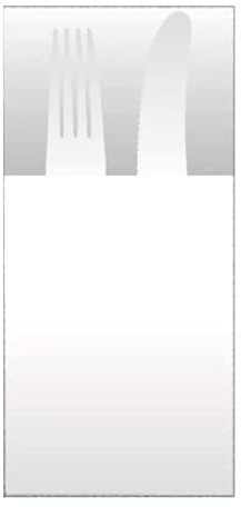 200 pezzi Tovaglioli pocket porta posate in carta a secco 30x40 (Bianco)