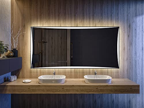 Artforma Badspiegel mit Beleuchtung - Led Spiegel Bad - 120x80 - Badezimmerspiegel Nach Maß - auf Individuelle Bestellung Gefertigt - Modernes Design - Ohne Rahmen