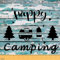 Camper Polsterstoff für Stühle, Happy Camping Outdoor Stoff by The Yard, Cartoon Camping Auto Dekorativer Stoff für Polster und Heim-DIY-Projekte, 91 cm, Blau