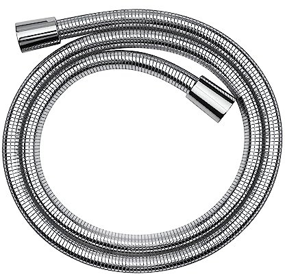 SwissWave - Flexible de Douche Argent pour Douchette ou Pommeau de Douche - Tuyau de Douche Anti-Torsion, PCV Certifié Eau Potable, Anti-Rayures - Connexion Filetage Femelle 1/7-200 cm