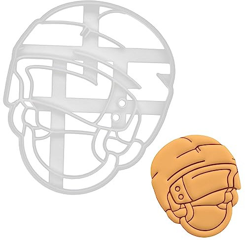 BAKERLOGY Eishockey Helm Ausstechform - Detailliertes Keksausstecher-Design zum Backen und Basteln, ideal für Fondant, Teig, Ton