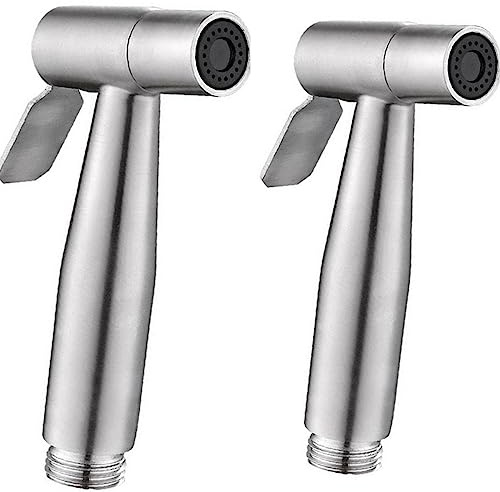 Lot de 2 têtes de pulvérisateur de bidet en acier inoxydable pour bidet et salle de bain pour nettoyage de cuisine et toilettes