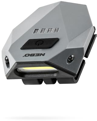 NEBO Einstein Cap - USB Wiederaufladbare Stirnlampe, Bis zu 18 Stunden Akkuleistung, Leichte Stirnlampe, Ideal für Wandern, Camping & Outdoor Laufen & Sport, 3 Einzigartige Lichtmodi - Wasserabweisend