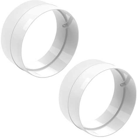 2 X 125mm Connector Plastic Round Connector 125mm - 5 inch to Connect Duct Pipe or Flexible Ducting Hose -Tumbler Dryer – Cooker Hood