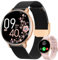 HASAKEI Smartwatch Donna con Chiamate Bluetooth 5.3, 1,39 HD Smart Watch Fitness con 120 Sport e Fisiologia Feminile, Cardiofrequenzimetro/SpO2/Sonno/IP68 Notifiche WhatsApp per Android iOS, Oro Nero