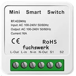 Funktaster Set - Funk-Wandschalter Lichtschalter mit Empfänger - 30M Reichweite Drahtlos Kinetischer Batterieloser | Empfänger