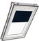 Tenda Oscurante Originale Roto ZRV - Guide di Scorrimento Laterali Bianco - Funzionamento Manuale - per Finestre da Tetto delle Serie Q - Dimensioni 114/098 | 11/09 - Colore del Tessuto Blu