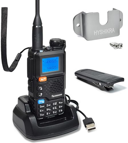Quansheng UV5R Plus VHF UHF portatile Walkie Talkie FM NOAA Radio a due vie per studio/esterno/auto (con supporto per radio)